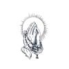 2pcs Praying Hands Juice Tattoo Sticker, Semi-Permanent Tattoo, Realistic Fake Tattoo, Lasts 7-15 Days view 1