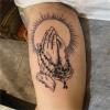 2pcs Praying Hands Juice Tattoo Sticker, Semi-Permanent Tattoo, Realistic Fake Tattoo, Lasts 7-15 Days view 2