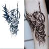 2pcs Fallen Angel Diablo Female Semi-Permanent Tattoo, Realistic Fake Tattoos, Lasts 7-15 Days, Waterproof Non-Reflective Temporary Sticker view 1