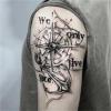 2pcs Flower Arm Compass Juice Tattoo Sticker, Semi-permanent Tattoo, Realistic Fake Tattoos, Lasts 7-15 Days, Waterproof Non-reflective view 1