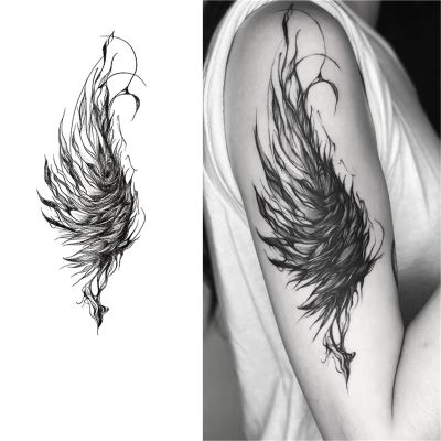2pcs Wings Arm Semi-permanent Tattoo, Realistic Fake Tattoos, Lasts 7-15 Days, Waterproof Non-reflective Temporary Sticker