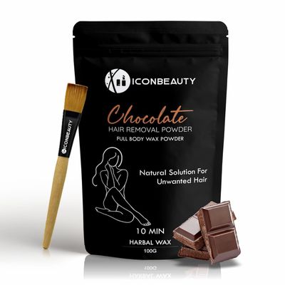 Wax Powder for Women- 10 Minutes Herbal Chocolate Hair Removal Wax Powder Easy to use at Home, No Chemicals - No Irritation, No Skin Rashes for Women and Girls (100g)