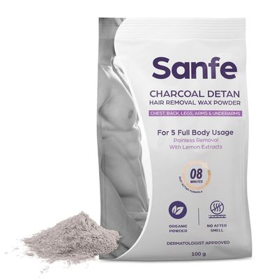Charcoal Hair Removal Wax Powder | 8 Minute Painless | Organic | Chest, Back, Legs, Arms, Underarms | 100gm