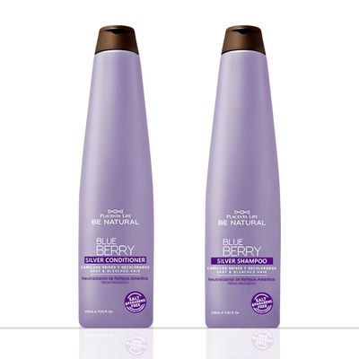 2-Pack PLife BlueBerry Silver Conditioner & Silver Shampoo 350mL Each One