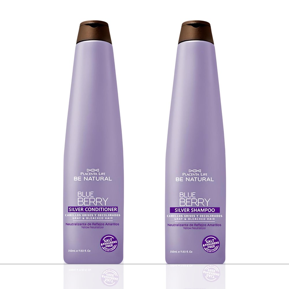 2-Pack PLife BlueBerry Silver Conditioner & Silver Shampoo 350mL Each One