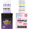 560Pcs Cute Pimple Patches for Face - Hydrocolloid Acne Blemish Pimple Patches Cute Stars - Glitter, Regular, Glow in the Dark, Translucent 7 Colors, 3 Sizes Zit Stickers view 1