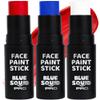 Blue Squid PRO Red White Blue Face Paint Stick - Waterproof Body Paint For Adults & Kids Eye Black Baseball, Eyeblack Softball - Hypoallergenic Twist-Up Non-Toxic Makeup Stick - Cosplay, Sports & SFX view 1