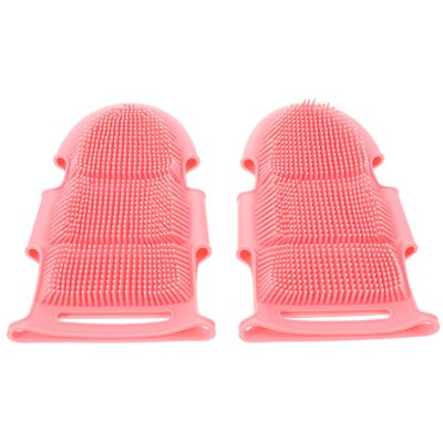 ARTSEWPLY 2pcs Silicone Bath Brush Dual-Sided Shower Gloves Body Scrub Brush Massage Gloves Spa Shower Back Exfoliating Body Scrubber Men's Silicone Scrubber