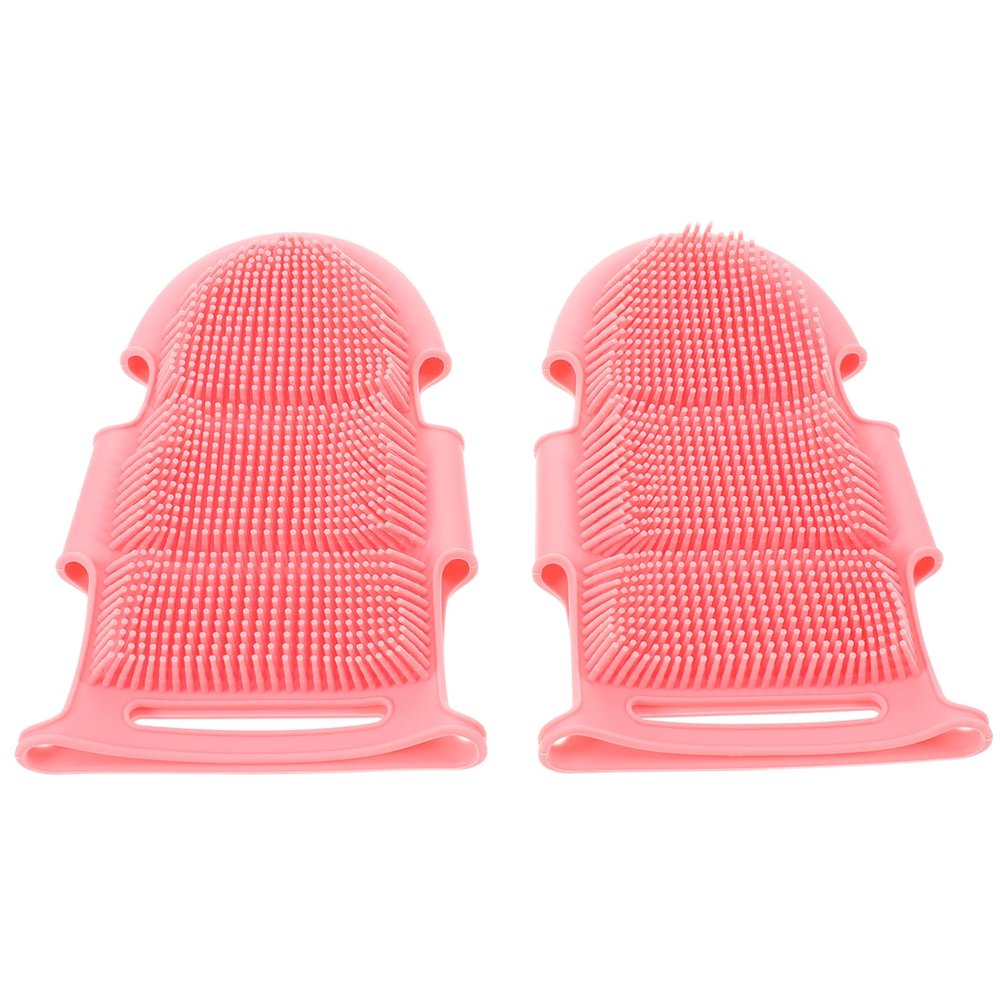 ARTSEWPLY 2pcs Silicone Bath Brush Dual-Sided Shower Gloves Body Scrub Brush Massage Gloves Spa Shower Back Exfoliating Body Scrubber Men's Silicone Scrubber