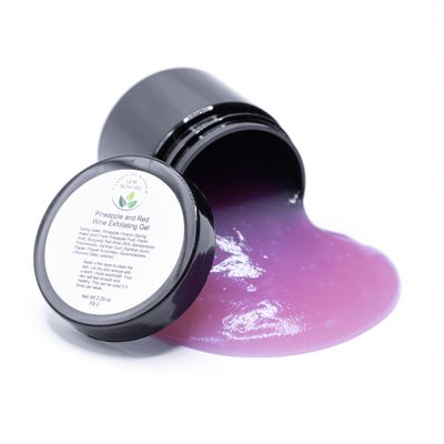 Pineapple & Red Wine Exfoliating Gel - Revitalize your skin with our P&RW Exfoliating Gel: fresh pineapple with bromelain, vitamins A & C, red wine polyphenols, and papain for gentle exfoliation 2.5oz