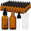 KEYWING 60 Pack 1oz Eye Dropper Bottles  30ml Leakproof Amber Glass Bottles for Essential Oils, Tinctures, Hair Oil, Travel Liquids view 1