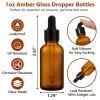 KEYWING 60 Pack 1oz Eye Dropper Bottles  30ml Leakproof Amber Glass Bottles for Essential Oils, Tinctures, Hair Oil, Travel Liquids view 2