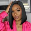 Lace Front Bob Wigs Human Hair 13x4 HD Lace Frontal Straight Bob Wig Human Hair Glueless HD Transparent Bob Wigs for Black Women 14 Inch Human Hair Natural Black Wig with Baby Hair 180% Density view 1