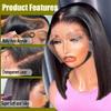 Lace Front Bob Wigs Human Hair 13x4 HD Lace Frontal Straight Bob Wig Human Hair Glueless HD Transparent Bob Wigs for Black Women 14 Inch Human Hair Natural Black Wig with Baby Hair 180% Density view 4