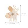 Beaupretty 2pcs Stunning Wedding Hair Comb with Rhinestones and Pearls Elegant Bridal Accessories for Special Occasions Leaf Design Hair Jewelry for Brides view 4