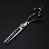 6.0-Inch Floral Handle Hair Cutting Scissors - 17.5cm JP440C Stainless Steel Professional Shears with Antler Tooth Thinning Blade,B (B) view 1