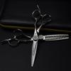 6.0-Inch Floral Handle Hair Cutting Scissors - 17.5cm JP440C Stainless Steel Professional Shears with Antler Tooth Thinning Blade,B (B) view 4