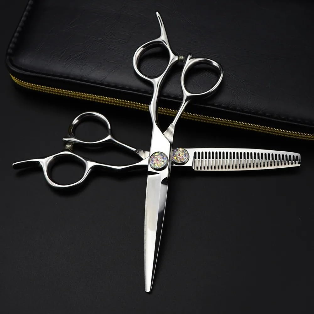 Hair Clippers Hair Cutting Scissors, 6 Inch Professional Japan 440c Upscale Scissor Gem Hair Scissors Cutting Barber Haircut Thinning Shears Hairdresser Scissors Set