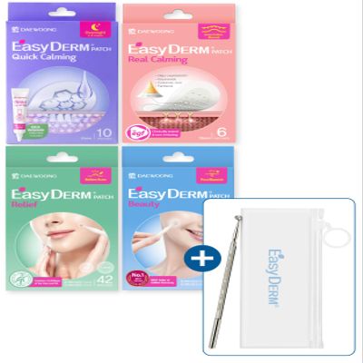 DWEasyDerm EasyDerm Multi-Step Pimple Patch Set  4-Type Korean Pimple Patches + Free 2-in-1 Dual-Tip Extractor for Complete Skincare Stocking Stuffer Holiday Gift