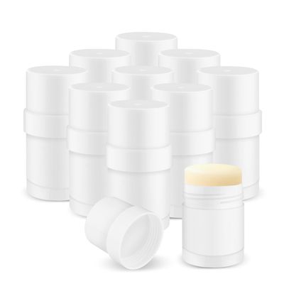 10 Pack 30g/1oz Empty Platic Deodorant Containers Top-Fill Deodorant Bottles Refillable Twist-Up Deodorant Tubes For DIY Deodorant Lip Balm Aromatherapy Lotion Stick (white)
