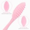 Lip Scrub Brush,Double-Sided Silicone Exfoliating Lip Brush Tool for Smoother and Fuller Lip Appearance,Pink,2pcs view 2