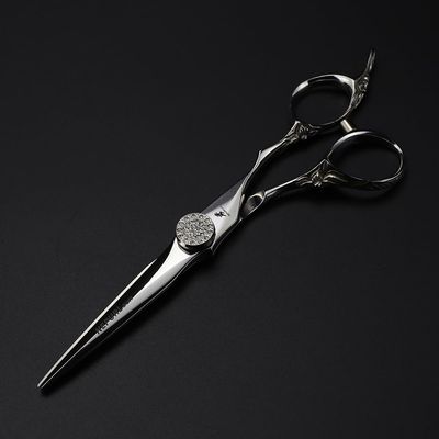 6.0-Inch Floral Handle Hair Cutting Scissors - 17.5cm JP440C Stainless Steel Professional Shears with Antler Tooth Thinning Blade,B (A)