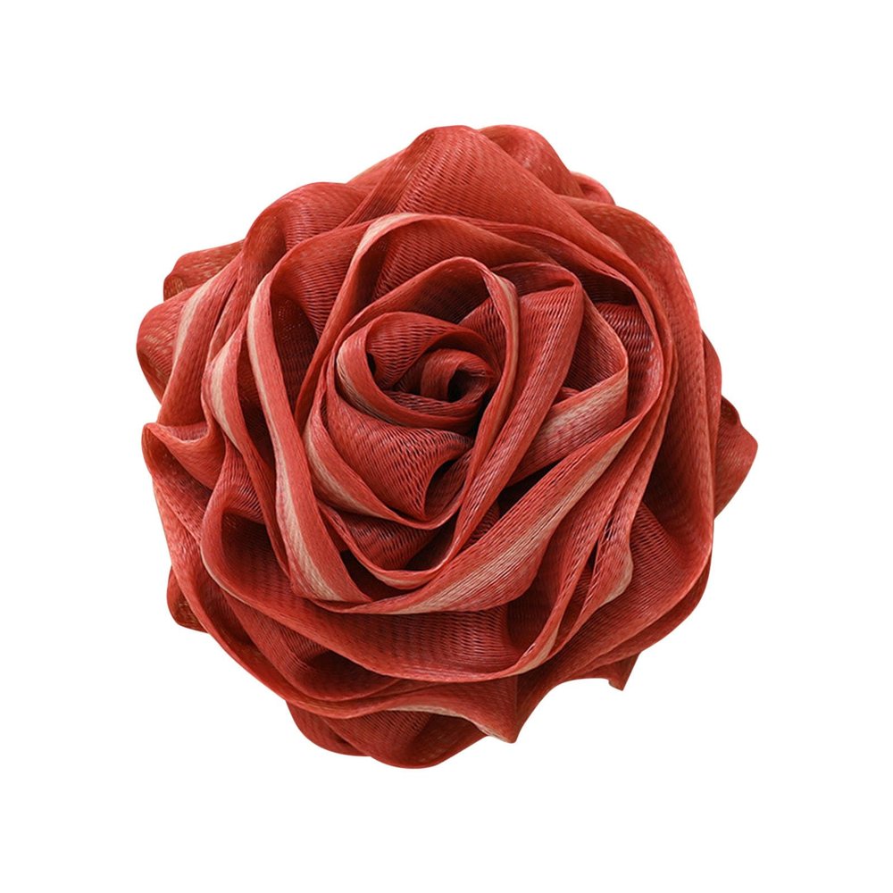 Body Wash Sponge Rose Shaped Shower Loofah Sponge 4.72inch 50g Body Shower Puff Fine Mesh Pouf Bath Scrunchies Exfoliating Cleaning Body Scrubber Balls for Women and Men (A-Red)