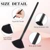 9 Pieces Facial Fan Mask Brushes, Soft Facial Applicator Brushes Tools for Peel Glycolic Makeup for Mud Cream(Full Black) view 3