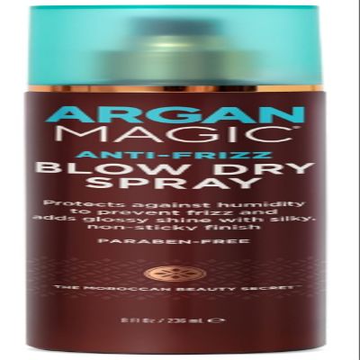 Argan Magic Anti-Frizz Blow Dry Spray  Protects Against Humidity & Tames Frizz | Adds Glossy Shine & Softness | Paraben-Free, Cruelty-Free | Made in USA (8 Oz)