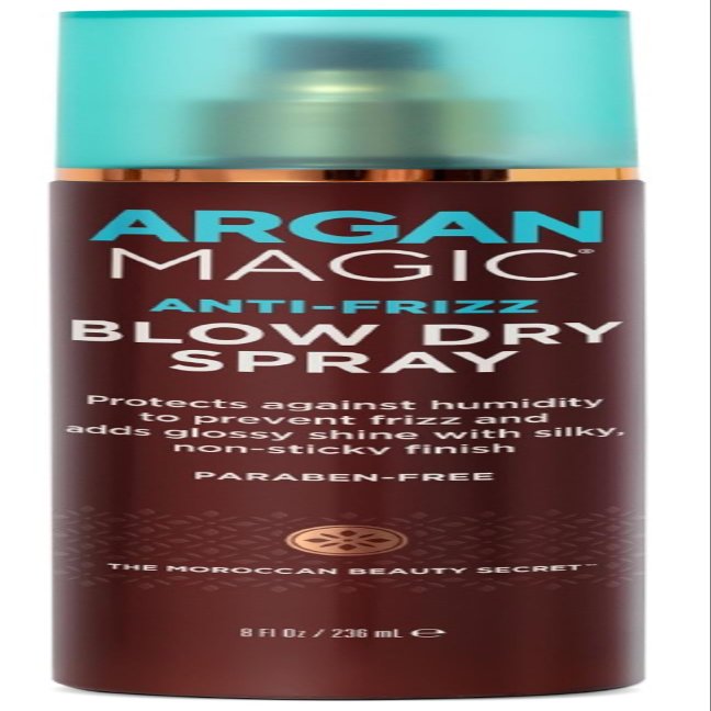 Argan Magic Anti-Frizz Blow Dry Spray  Protects Against Humidity & Tames Frizz | Adds Glossy Shine & Softness | Paraben-Free, Cruelty-Free | Made in USA (8 Oz)