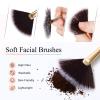 9 Pieces Facial Fan Mask Brushes, Soft Facial Applicator Brushes Tools for Peel Glycolic Makeup for Mud Cream(Brown) view 4