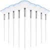 9 Pieces Facial Fan Mask Brushes, Soft Facial Applicator Brushes Tools for Peel Glycolic Makeup for Mud Cream(White Blue) view 1