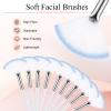 9 Pieces Facial Fan Mask Brushes, Soft Facial Applicator Brushes Tools for Peel Glycolic Makeup for Mud Cream(White Blue) view 4