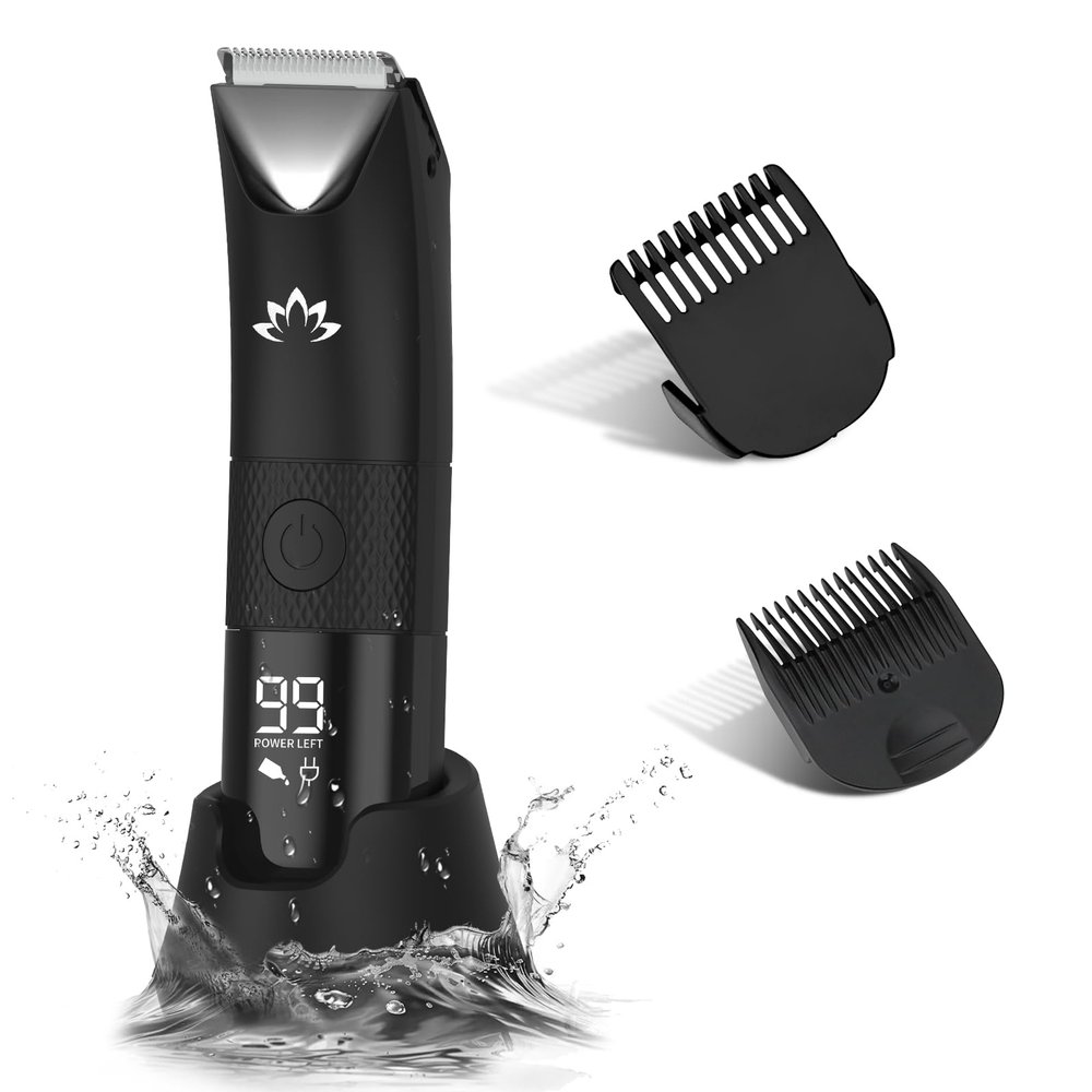 RESUXI Manscape Ball Trimmer for Men,Body& Pubic Hair Trimmer and Groin Hair Shaver, Bikini Trimmer Women,Smooth Shaving, Lightweight with Travel Lock, IPX7 Waterproof Wet/Dry Shaving, LED Display
