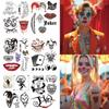 Joker Temporary Tattoos for Adult,35 Style Joker HaHa Mouth Waterproof Fake Tattoo Stickers For Women Men,Clown Poker Dice Costume Cosplay Halloween Party Decor Face Hand Arm Makeup Q661 view 2