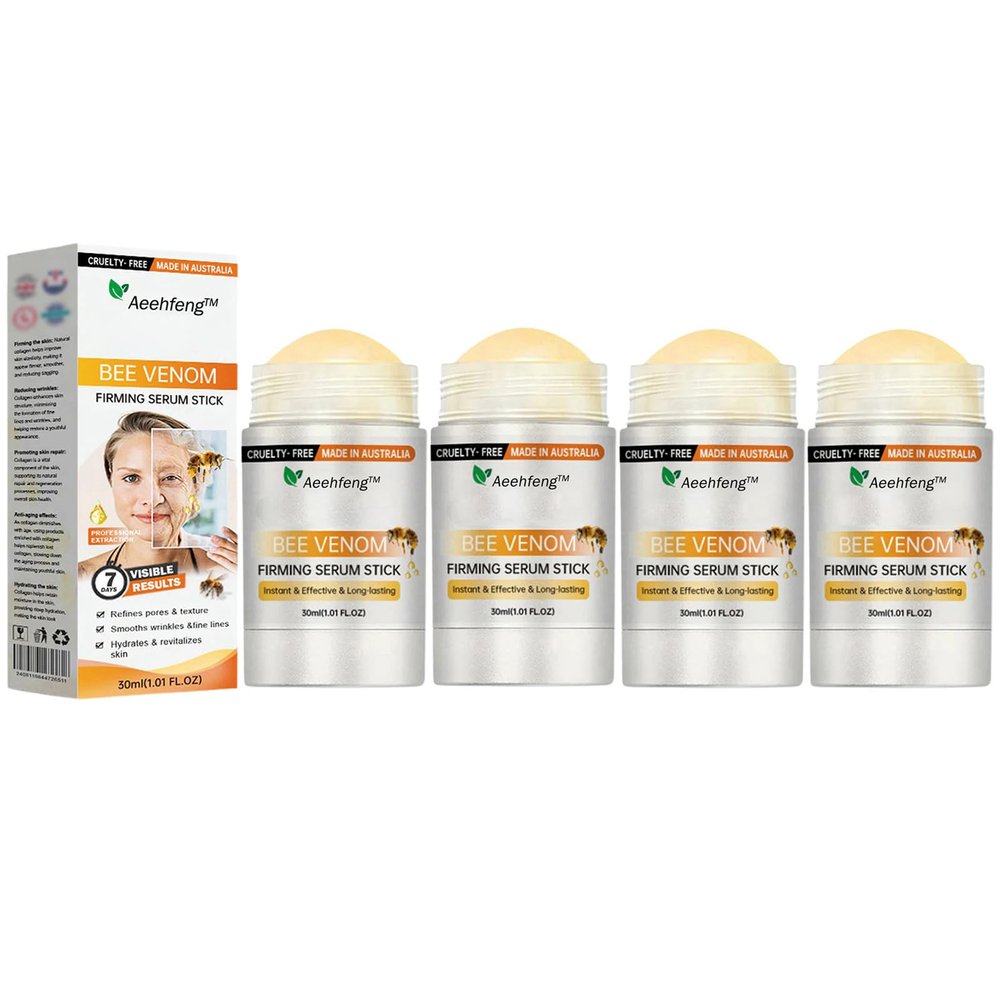 Aeehfeng Bee Venom Firming Serum Stick, Advanced Firming & Wrinkle-Reducing Cream, Skin Firming Cream, Moisturizing, Lifts, Plumps and Firms Skin, Natural Ingredients for All Skin Types (4 Pcs