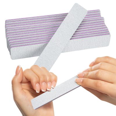 25 Pcs Rough Nail File 100/180 Grit,Heavy Duty Nail Files for Acrylic/Natural Nails,Coarse Nail File for Home and Salon Use (25 Square)