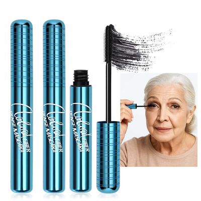 2 Pack Volumizing Mascara for Older Women 60 Plus - Lengthening & Thickening Formula, Smudge-Proof, Clump-Free, Waterproof Mascara for Thin Lashes, Ultra-Defining Lash Lift for Mature Eyes (Black, 2)