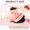 9 Pieces Facial Fan Mask Brushes, Soft Facial Applicator Brushes Tools for Peel Glycolic Makeup for Mud Cream(White Pink) view 2