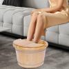 Tapischion Cedar Wood Foot Spa Bath Bucket with Shiatsu Massage Roller & Lid - 30 Min Heat Retention, Natural Wooden Soaking Tub for Relaxation, Gift for Parents view 3