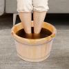 Tapischion Cedar Wood Foot Spa Bath Bucket with Shiatsu Massage Roller & Lid - 30 Min Heat Retention, Natural Wooden Soaking Tub for Relaxation, Gift for Parents view 4