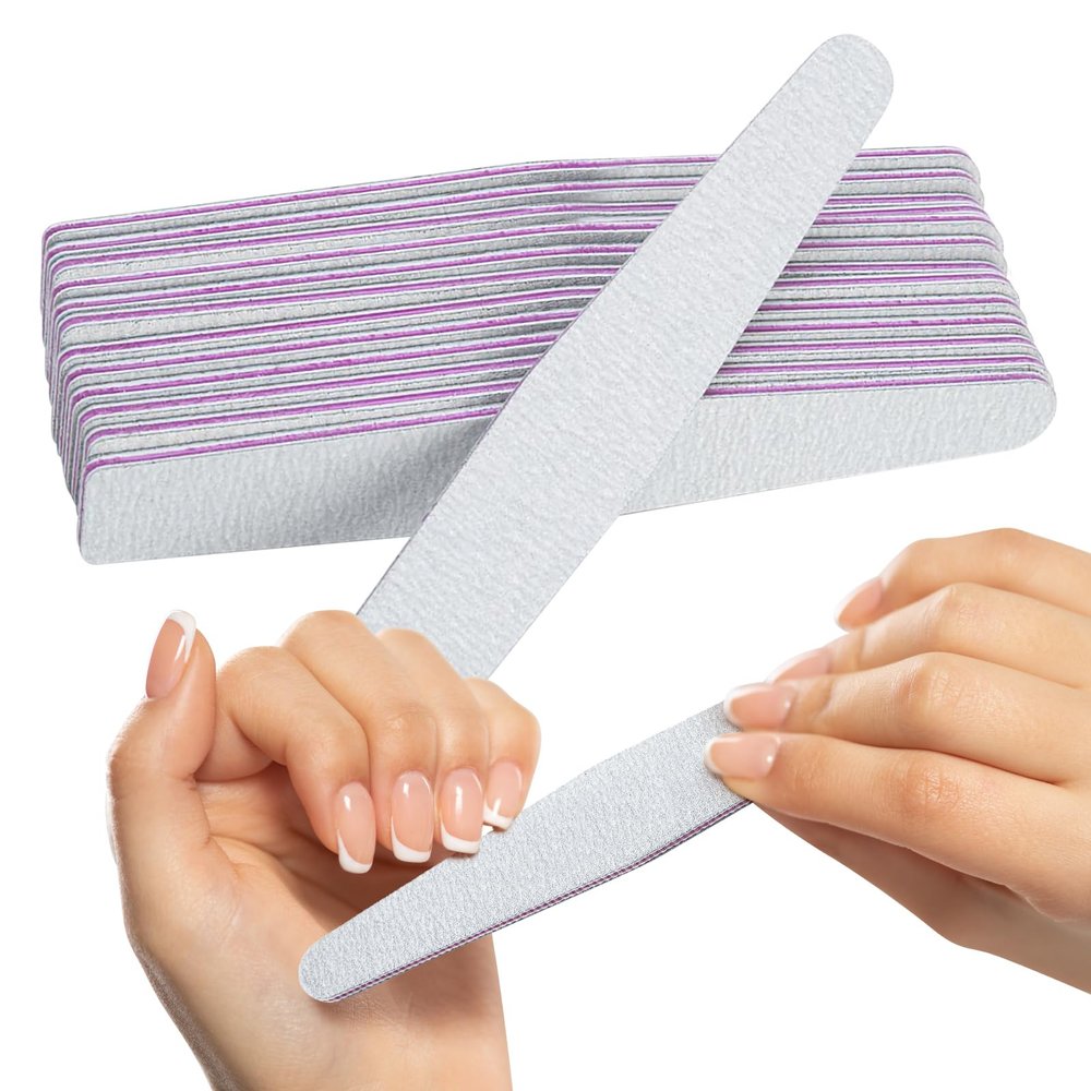 25 Pcs Rough Nail File 100/180 Grit,Heavy Duty Nail Files for Acrylic/Natural Nails,Coarse Nail File for Home and Salon Use (25 Diamond Shaped)