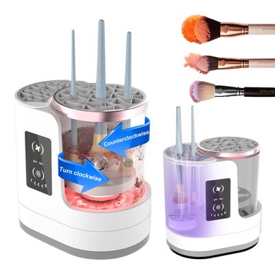3 IN 1 Electric Makeup Brush Cleaner Machine With Timer Makeup Brush DryerPortable USB Automatic Cosmetic Brushes Cleaner Tool for All Size Beauty Makeup Brush Set,Contour,Blush Brush,Eyeshadow