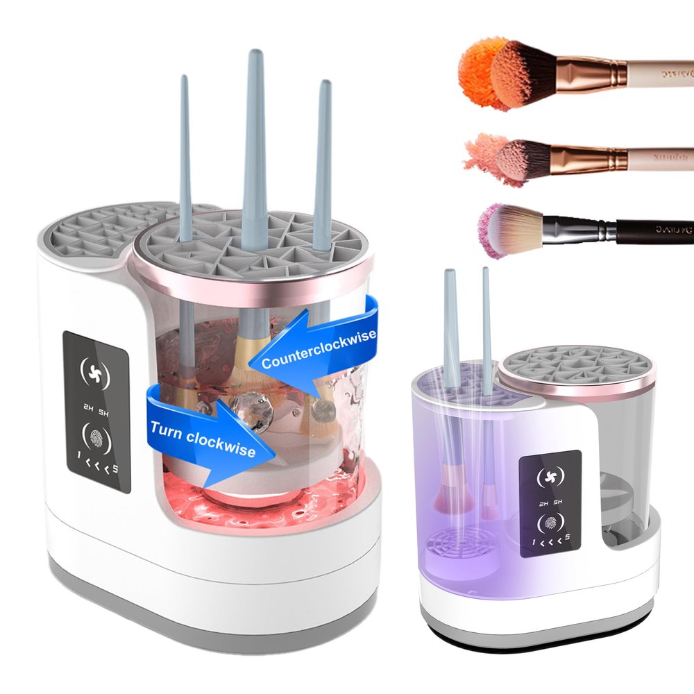 3 IN 1 Electric Makeup Brush Cleaner Machine With Timer Makeup Brush DryerPortable USB Automatic Cosmetic Brushes Cleaner Tool for All Size Beauty Makeup Brush Set,Contour,Blush Brush,Eyeshadow