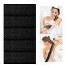 5 Pieces African Net Bath Sponge,Long Net Bath Sponge Exfoliating Shower Body Scrubber Back Scrubber Skin Smoother,Back Foot Scalp Scrub, Flat Dead Skin Remover (Black, 30 * 80CM) view 1