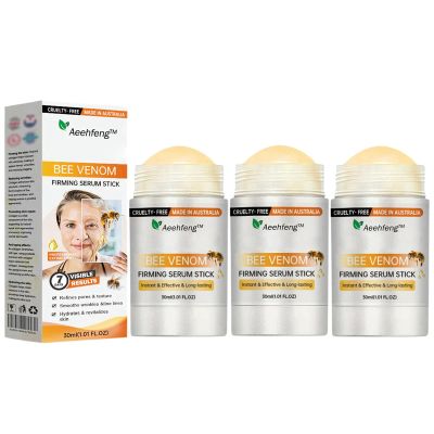 Aeehfeng Bee Venom Firming Serum Stick, Advanced Firming & Wrinkle-Reducing Cream, Skin Firming Cream, Moisturizing, Lifts, Plumps and Firms Skin, Natural Ingredients for All Skin Types (3 Pcs