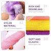 5 Pieces African Net Bath Sponge,Long Net Bath Sponge Exfoliating Shower Body Scrubber Back Scrubber Skin Smoother,Back Foot Scalp Scrub, Flat Dead Skin Remover (Purple, 20 * 65CM) view 3
