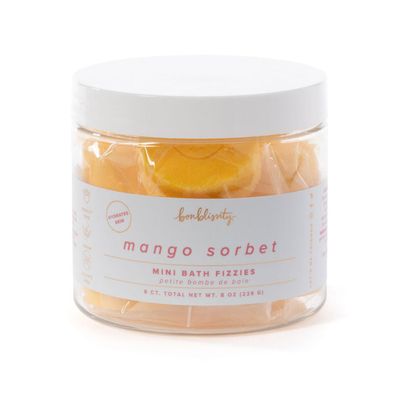 Bonblissity Mini Bath Bombs for Women, 8 pcs - Mango Sorbet Scented Fizzies, Multipurpose Moisturizing Bath Bomb, Shower Steamer, or Foot Soak, Home Aromatherapy with Hydrating Natural Oils
