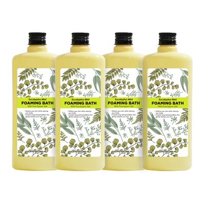 Bubble Bath for Women, Eucalyptus Mint Scented Bubble Bath Gifts Set, Foaming Bath Mother's Day Gifts for Mom, 51.2 fl oz (Pack of 4)