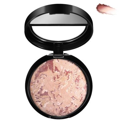 BEUKING Marble Baked Makeup Setting Powder, Luminous Finish Waterproof Sweatproof Conceal Foundation, 24 H No-Transfer No Smudge Oil-Control Pressed Powder Makeup Base (#04 EDIUM BEIGE, 0.53 OZ)
